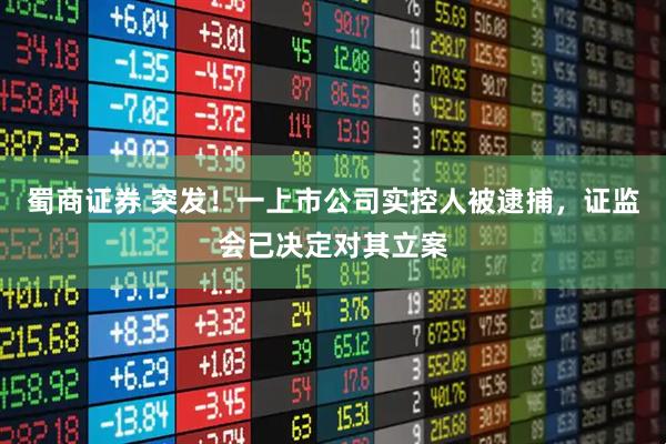 蜀商证券 突发！一上市公司实控人被逮捕，证监会已决定对其立案